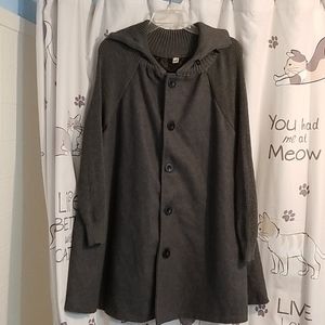 Dark grey felted/knit swing coat- XL